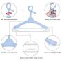Heavy Duty Extra Wide Hanger Adjustable Shoulder 15.7"-26.5" Drying Hanger with Wind-Proof Swivel Hook 3 Pack, Sturdy Large Hangers for Wide Shirts, Polos, Tops, Cardigans, Heavy Winter Coats, Blue