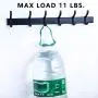 Aviation aluminum hook strong glue no nails without traces bathroom hook bathroom wall and back door hangers (6 hooks, Black)