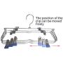 YUENA CARE 6 Tier Skirt Hanger Pants Hangers Space Saving Clothes Trousers Hanger with Adjustable Clips Blue YUENA CARE 6 Tier Skirt Hanger Pants Hangers Space Saving Clothes Trousers Hanger with Adjustable Clips Blue