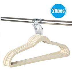 20 Pcs Random Color Thin Flocking Hangers Non Slip Clothes Suit Shirt Pant Hangers Organization Home Clothes Hangers Decoration