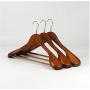 5pcs Random Color Cloth Hanger Durable Wide Shoulder Wooden Coat Hangers Solid Wood for Adult Suit Clothing Storage Rack Closet Space Saver