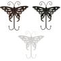 joyMerit Cute Butterfly Wall Door Mounted Clothes Bag Dual Hook Hanger Holder - Black