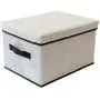 HBOS Washable Cloth Storage Boxes Clothes Quilt Toy Storage Boxes with Lid Folding Debris Storage Basket (Light Gray-L)