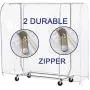 Ruibo Clear Garment Rack Cover Dustproof Clothes Rack Cover with 2 Durable Zipper/Clothing Waterproof Protector (L:71x20x60 inch)