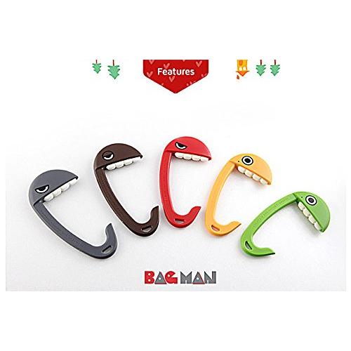 Portable Bag Hanger BAGMAN creative fun Hook (Brown)