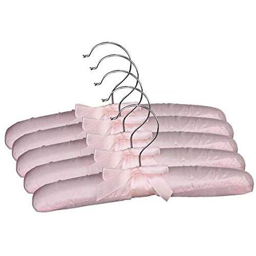 KYCPTNFJ 5 pcs Practical Sponge Padded Satin Hangers Clothes Racks Clothes Hangers Garment Hanger Clothes