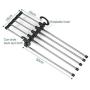 5pcs Random Color 5 in 1 Pant Rack Shelves Stainless Steel Clothes Hangers Multi-Functional Wardrobe Magic Hanger