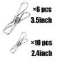 Clothes Pins Stainless Steel for Drying,3.5inch/2.4inch 16 Pack Metal Clothespin Hanger Clips for Wire Laundry Peg,Kitchen,Backyard,Outdoor Clothes Drying,Photo Clips,Office Pins Paper Clip(C-C2) Clothes Pins Stainless Steel for Drying,3.5inch/2.4inch 16 Pack Metal Clothespin Hanger Clips for Wire Laundry Peg,Kitchen,Backyard,Outdoor Clothes Drying,Photo Clips,Office Pins Paper Clip(C-C2)