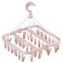 5pcs Random Color 32 Clips Drying Rack Sock Holder Portable Windproof Towel Folding Cloth Hanger Rack Clothespin Wardrobe Storage Cloth Hangers