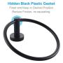 Hand Towel Ring, APLusee Stainless Steel Swivel Kitchen Towel Hanger, Modern Round Bathroom Hardware Space Saver, Matte Black