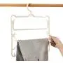 Dasior 4 Pcs Plastic Multi-Layer Trousers Hanging Rack Holder, Rotatable Non Slip Closet Hangers Space Saver for Pants Clothes Scarf Storage Beige