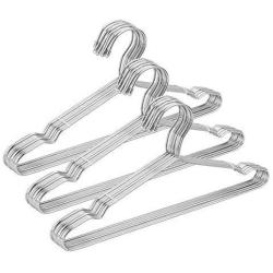 Jetdio 12.5&amp; Children Stainless Steel Clothes Shirts Hanger with Grooves, Children Hanger, Cute Small Strong Coats Hanger for Kids, 30Pack (Silver)