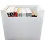 Portable File Folder Organizer, Magazine & Book Storage Boxes with Side Handles, White Portable File Folder Organizer, Magazine & Book Storage Boxes with Side Handles, White