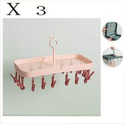 HJYPYJ Magic Hanger,with a Drying Tray Multifunction PP Folding Hanger,Durable Space-Saving Organizer Hangers, Not Easy to Corrode/Pink / 3 pcs