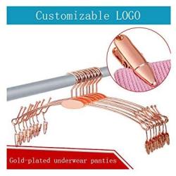 Pretty-GENTLE 20 Pcs/Lot Exquisite Metal Bold Non Slip Underwear Alloy Hanger Underwear Clothes Rack,Rose Gold 20Pcs