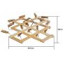 Ayygift SET OF 2 Durable Foldable Wooden Airer Laundry Rack Clothes Sock Hanger 16 Clips Clamps