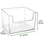 mDesign Plastic Open Front Closet Home Storage Organizer Bin Boxes Container - for Bedroom, Cube Furniture Shelving Units - Holds Mens, Womens, Kids Clothing, Accessories - 12" Wide - 4 Pack - Clear