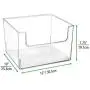 mDesign Plastic Open Front Closet Home Storage Organizer Bin Boxes Container - for Bedroom, Cube Furniture Shelving Units - Holds Mens, Womens, Kids Clothing, Accessories - 12&quot Wide - 4 Pack - Clear