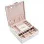 Two Layer Jewelry Organizer Storage Boxes for Girls Women, Pink, Soft Velvet Lining for Storing Rings, Necklaces, Earrings, Bracelet or Watches Two Layer Jewelry Organizer Storage Boxes for Girls Women, Pink, Soft Velvet Lining for Storing Rings, Necklaces, Earrings, Bracelet or Watches