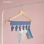 MEA HH Clothes Pins 2 Pack Travel Hangers Foldable Clothespins Hanger Clips