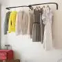 Wall Mounted Adjustable Durable Steel Clothes Rack Set of 2 Drying and Hanging Closet Bar Rail Organizer (Black) Wall Mounted Adjustable Durable Steel Clothes Rack Set of 2 Drying and Hanging Closet Bar Rail Organizer (Black)
