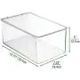 mDesign Stackable Closet Plastic Storage Bin Boxes with Lid - Container for Organizing Mens and Womens Shoes, Booties, Pumps, Sandals, Wedges, Flats, Heels and Accessories - 5" High, 4 Pack - Clear