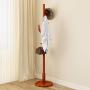LYQZ Hat and Clothes Hanger Stand, Wooden 6 Hooks Coat Rack Bags and Scarf Holder for Foyer Entryway 174cm(H)