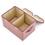 Large Lidded Storage Boxes [4-Pack] EZOWare Linen Fabric Foldable Cubes Bin Boxes Containers with Lid/Handles for Home, Office, Nursery, Toys, Closet, Bedroom, Living Room - Assorted Color