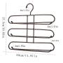 HJYPYJ Magic Hanger,Double-Sided Can Hang Multifunction Magical Hangers,Iron Double-Sided Layer 6 Trouser Hangers,Space-Saving Organizer Hangers, Convenient Storage/Black / 30x27.5cm