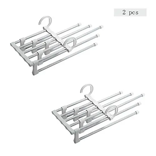 HJYPYJ Magic Hanger,Magical Hangers,Type s Stainless Steel and Polypropylene Non-Slip Trouser Hangers,Space-Saving Organizer Hangers,Load 1Kg Not Easily Deformed/White / 2 pcs HJYPYJ Magic Hanger,Magical Hangers,Type s Stainless Steel and Polypropylene Non-Slip Trouser Hangers,Space-Saving Organizer Hangers,Load 1Kg Not Easily Deformed/White / 2 pcs