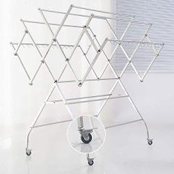 PLLP Drying Rack Hangers Airer Largescale Drying Rack Stainless Steel When Landing Folding Suntank Frame Large Balcony Mobile Villa Courtyard Hanger Space Saving Clothes Rack