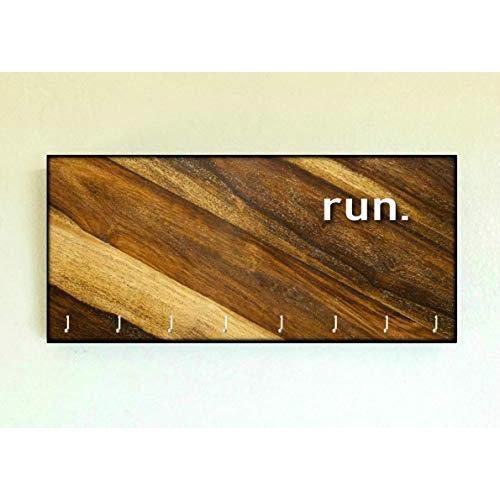 Race Medal Holder/Running Medal Hanger RUN - Wood Wall Mounted Medal Organizer. CUSTOMIZATION Available