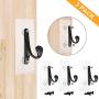 XYCING Coat Hook Hat Hooks with Non-Trace No Drilling Self Adhesive Hanging Nails, Clothing Hook Coat Hanger Entryway Hooks with Two Installtion Way (3 Packs, Flat Black)