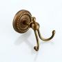 Kelelife Robe Hook Antique Brass Double Towel Hook, Wall Mounted Coat Clothes Hanger with Braiding Carvings for Wardrobe Bathroom Bedroom, Vintage Style