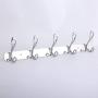 LOVIVER Stainless Steel 3/4/5/6-Hook Wall Hanger Coat Hat Clothes Holder Bedroom Rack - Metal, 45x4cm