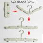 JDWNF 4 Pack Folding Travel Hangers with Stocking Clips Foldable Plastic Clothes Hangers for Travelling Trip Hotel Drying Laundry Pants Coats - Non-Slip Travel Hangers