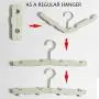 JDWNF 4 Pack Folding Travel Hangers with Stocking Clips Foldable Plastic Clothes Hangers for Travelling Trip Hotel Drying Laundry Pants Coats - Non-Slip Travel Hangers