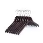Amber Home Solid Gugertree Shirt and Dress Hangers with Chrome Hook 10 Pack (Walnut)