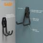 Gasher 6pcs Heavy Duty Wall Hooks for Garage Storage System Kitchen Organizer, Multi-Size Clip Hook Hanger Holder