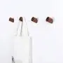 Anjuer Natural Wooden Wall Coat Hooks Hat Hanger Towel Rack Home Vintage Single Organizer Hangers, Handmade Craft Black Walnut 3 pcs