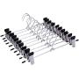 10pcs Stainless Steel Trousers Rack Clip Metal Anti-Slip Clothespin Wardrobe Pants Clamp Clothes Hanger for Balcony Bathroom