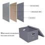 ATBAY File Storage Boxes Collapsible Large Capacity Office File Organizer for Letter/Legal Size Hanging File Folder Box, Gray 1Pack