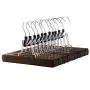 SONGMICS Pants Hangers, Set of 12 Solid Wood Hanger, Anti-Slip Felt, 360° Swivel Hook, Clamp Skirt Hanger, Dark Walnut Color UCRW07V12 SONGMICS Pants Hangers, Set of 12 Solid Wood Hanger, Anti-Slip Felt, 360° Swivel Hook, Clamp Skirt Hanger, Dark Walnut Color UCRW07V12