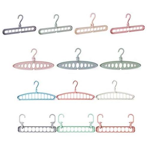 Multi-Port Support Circle Clothes Hanger Clothes Drying Racks Multifunction Plastic Scarf Clothes Hanger Hangers Storage Rack 10pcs Random Style