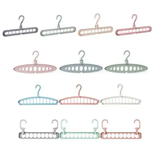Multi-Port Support Circle Clothes Hanger Clothes Drying Racks Multifunction Plastic Scarf Clothes Hanger Hangers Storage Rack 10pcs Random Style