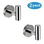 Nolimas Polished Chrome Towel Coat Hooks SUS304 Stainless Steel Bathroom Clothes Garage Hotel Cabinet Closet Sponges Robe Hook Wall Mounted Round Kitchen Heavy Duty Bath Door Hanger 2 Pack