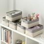 Storage Basket with Cotton Rope Handle, Collapsible Storage Bins Set Works As Baby Storage, Toy Storage, Nursery Baskets 6Pack (Grey&White)