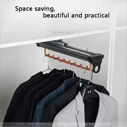 Wardrobe clothes rail PeaceipUS Retractable Clothes Rail with Silent Damping Track for Pull-Out Hanger Adjustable (Length: 455mm)