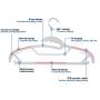 S-shaped Lightweight Non-Slip Durable Clothes Hangers, 20 Packs, 360° Swivel Hook, Strap Hooks, Space Saving(Pink)