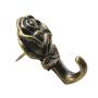 Rose Shape Push Pin Hangers Wall Hooks (12 - Pack， Antique Brass)